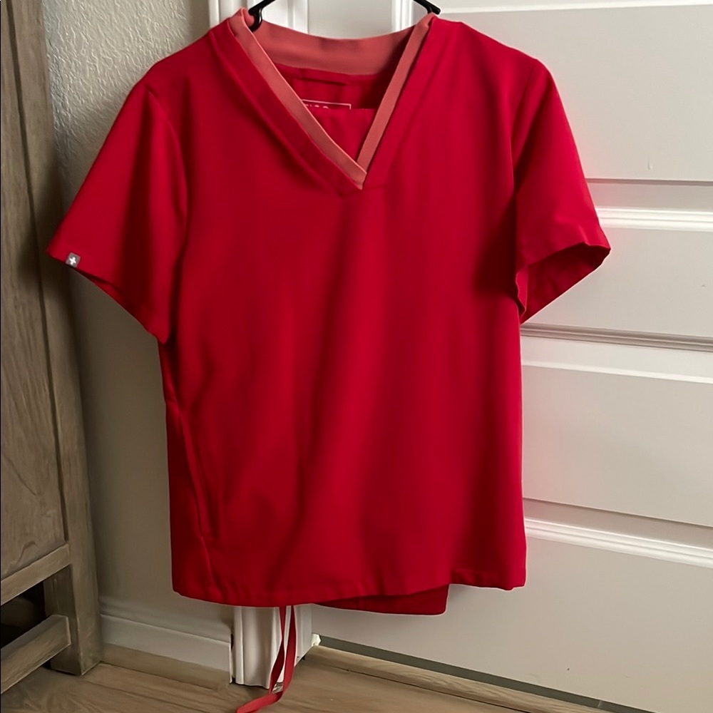 Women's Red V-Neck Top